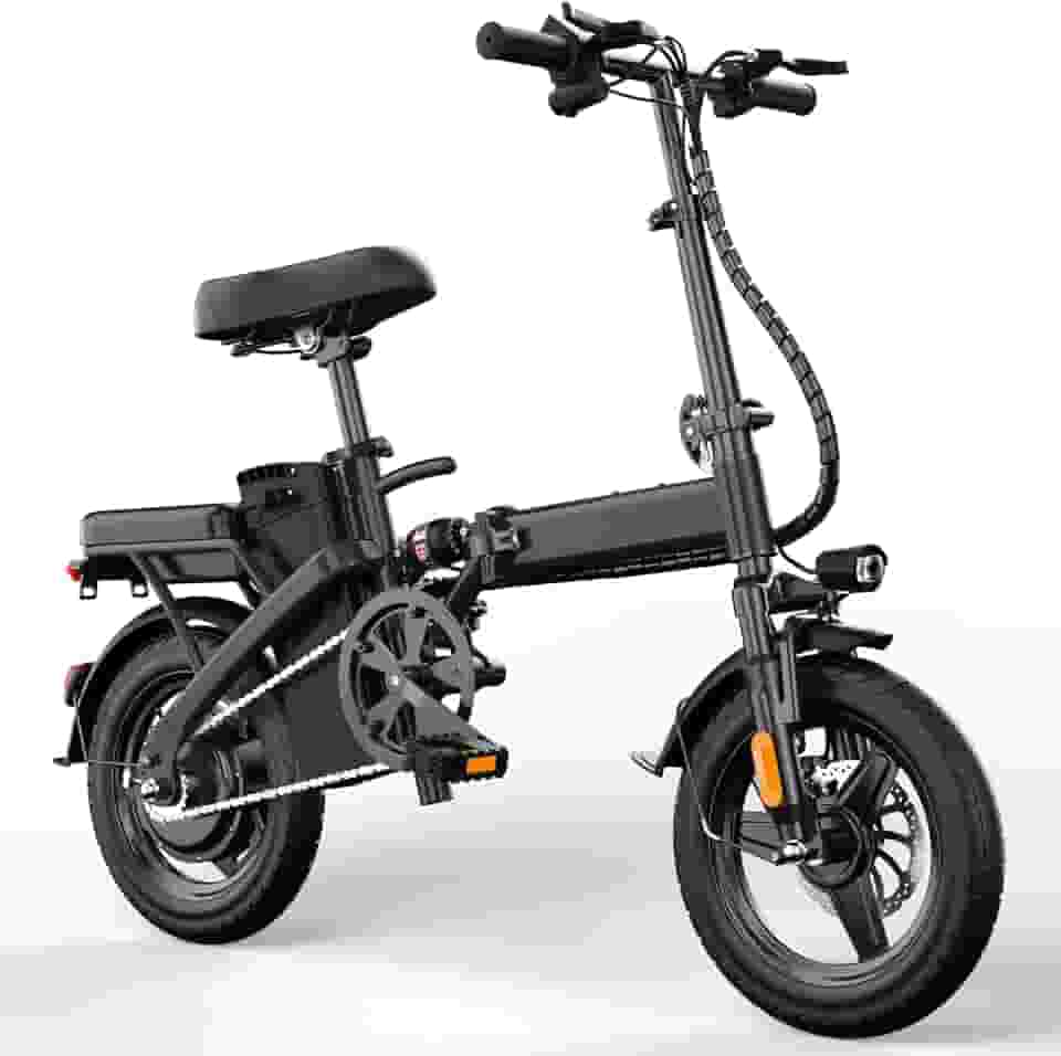 Bicicleta Elétrica Dobrável, Motor 500W, 14 Polegadas, Bateria Removível 48V, Autonomia 25km, Velocidade Máxima 32km/h, Freios Duplos, Sistema de Amortecimento Triplo, Para Adultos