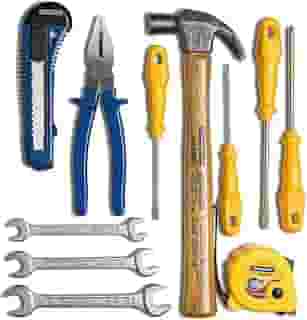 Tramontina 43409104, Kit Ferramentas 11 Peças Trena Estilete Martelo Alicate Chaves de Fenda e Fixas