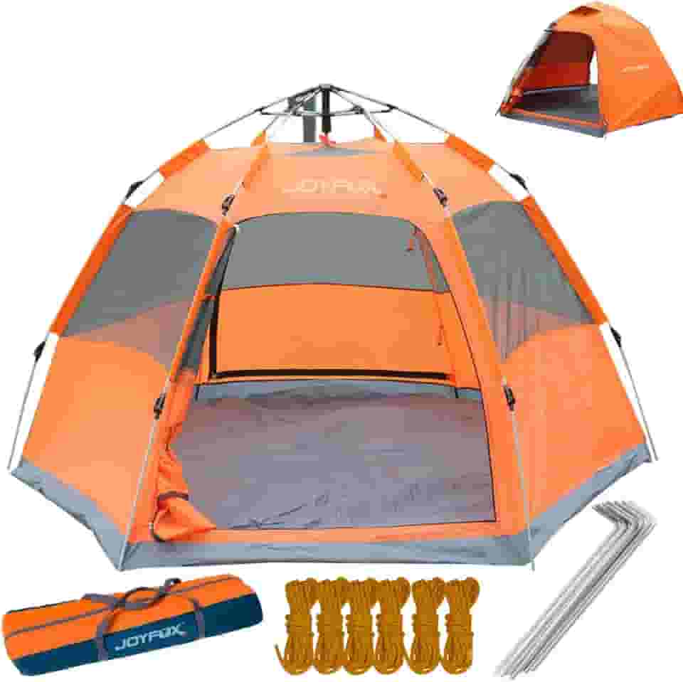 Joyfox Tenda hexagonal extragrande, iglu de acampamento, tenda automática para 5 a 8 pessoas, 280 x 280 x 155 cm
