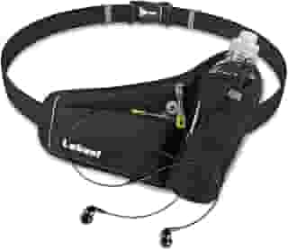Labeol Cinto de hidratação para garrafa de água corrente com suporte para garrafa de água, pochete refletiva ajustável com suporte de garrafa, compatível com cinto de telefone e corrida ao ar livre,