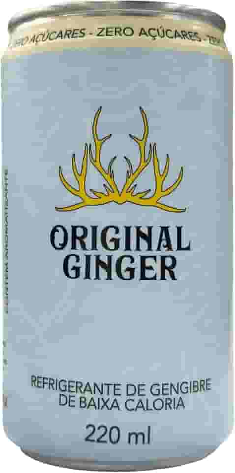 Original Ginger Refrigerante Zero Açúcar, Sabor Gengibre, 220ml, Pack com 6 Latas, 7 Calorias