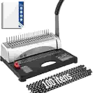 Abacafly Encadernadora Wire-o, Kit Capa Encadernação A4/A5 e 100 Espiral para Encadernação, Encadernadora Espiral Fura 12 Páginas Por Vez e Encaderna 450 Páginas
