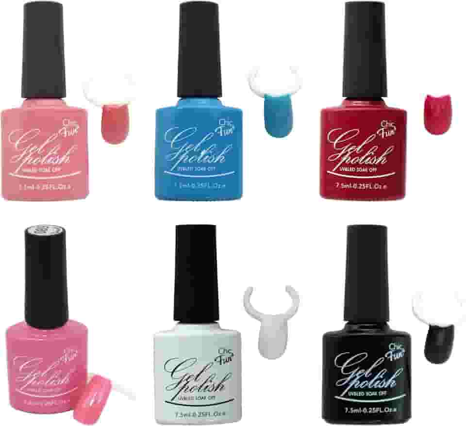 Kit 6 Esmaltes Em Gel Led Uv Unhas Acrigel Com ANVISA