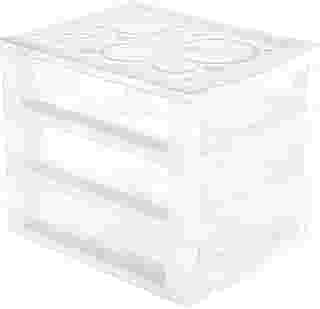 Ordene - Gaveteiro Plástico Pequeno com 3 Gavetas, Cor Cristal, Linha Bel, Ordene