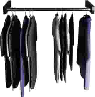 ARTMOVELAR - Cabideiro sem Tampo - Tubo para Cabideiro de Parede - Cabide de Parede em Madeira MDF, Organizadores de Roupas para Parede e Guarda-Roupas - Preto, 60x25x8