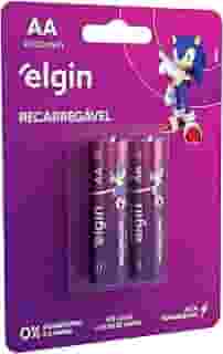 Pilha recarregável AA 2700mAh Elgin com 2 unidades Comum