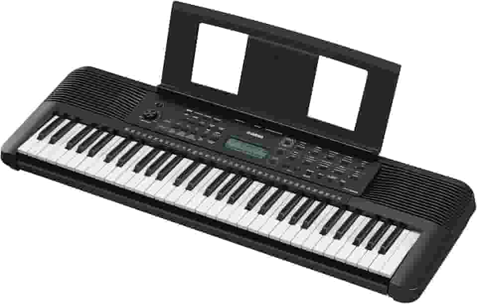 Yamaha PSR-E283 Teclado portátil para iniciantes, com 410 vozes de instrumentos, 150 estilos de acompanhamento e 122 músicas, inclui 2 aulas online com um professor da Yamaha Music School