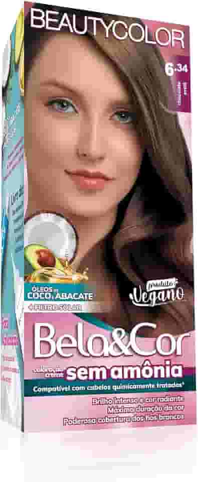 Coloração Bela&Cor Sem Amônia - 6.34 Chocolate Avelã