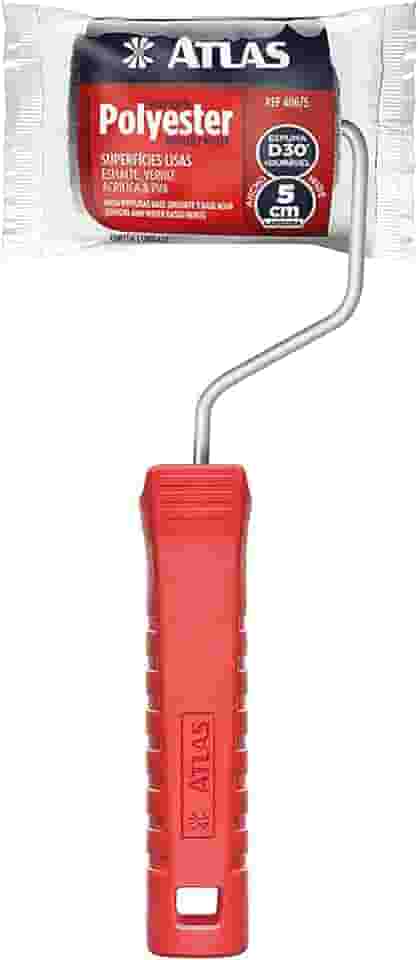 Atlas - Rolo de Pintura de Espuma de 5cm em 100% Poliéster e Com Densidade 30 (kg/m³), Cor Cinza