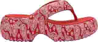 Free Fuzzy Printed Platform Vermelho Branco 35995-36