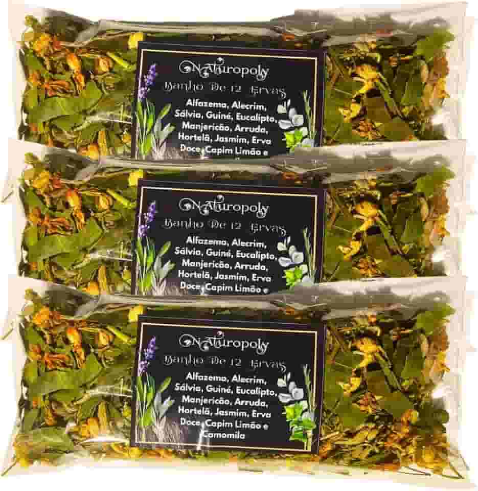 Banho de 12 Ervas 60g Kit 3 por 2! – 12 Ervas Premium da Naturopoly (Na Descrição) | Limpeza e Proteção