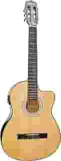 Violão Eletro-Acústico Cutway com Tensor de 2 Vias e equalizador gráfico de 3 bandas com afinador embutido. Cordas de Nylon - Natural