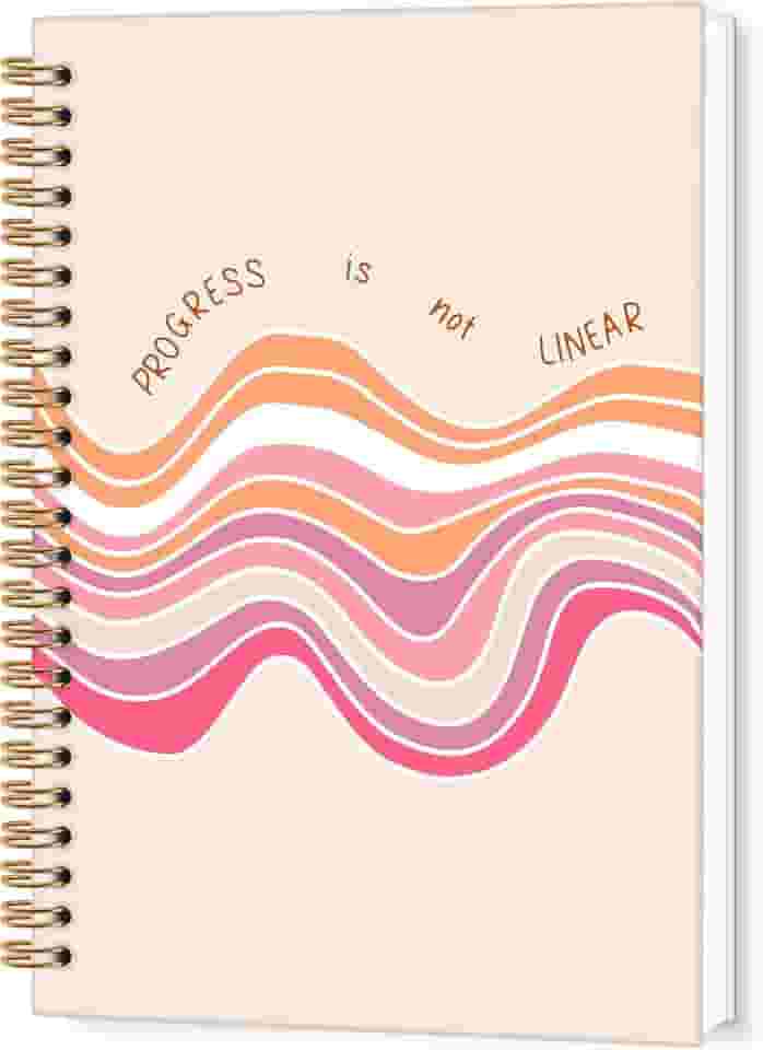 Caderno espiral de saúde mental, diário de saúde mental para mulheres, caderno positivo pautado na faculdade para material de escritório escolar, ProgressIs Notebooks de diário linear 14 x 8,7