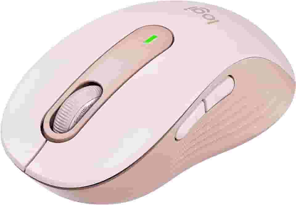 Mouse Sem Fio Logitech Signature M650 com Design de Tamanho Compacto, Clique Silencioso, Botões Laterais Personalizáveis, Conexão USB e Bluetooth - Rose