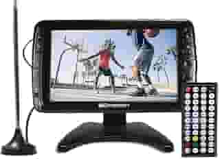 Emerson ET-7000 TV digital portátil portátil de 7 polegadas com bateria recarregável integrada, tela HD, reprodução multimídia, suporte para cartão USB/SD e adaptador AC/DC | TV compacta para casa ou