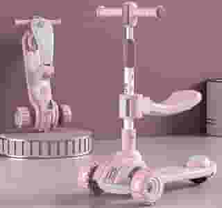Patinete Infantil 2 em 1 com assento, luz e música Velorad Kids Z-Rader Rosa