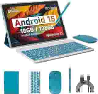 Tablet Android 13, 25.4 cm 8GB RAM + 128GB ROM Tablet suporta expansão de 1TB, tablets 2 em 1 com capa de teclado mouse Stylus, processador quad-core de 2,0 GHz, câmera de 8 MP, bateria de 6000 mAh,