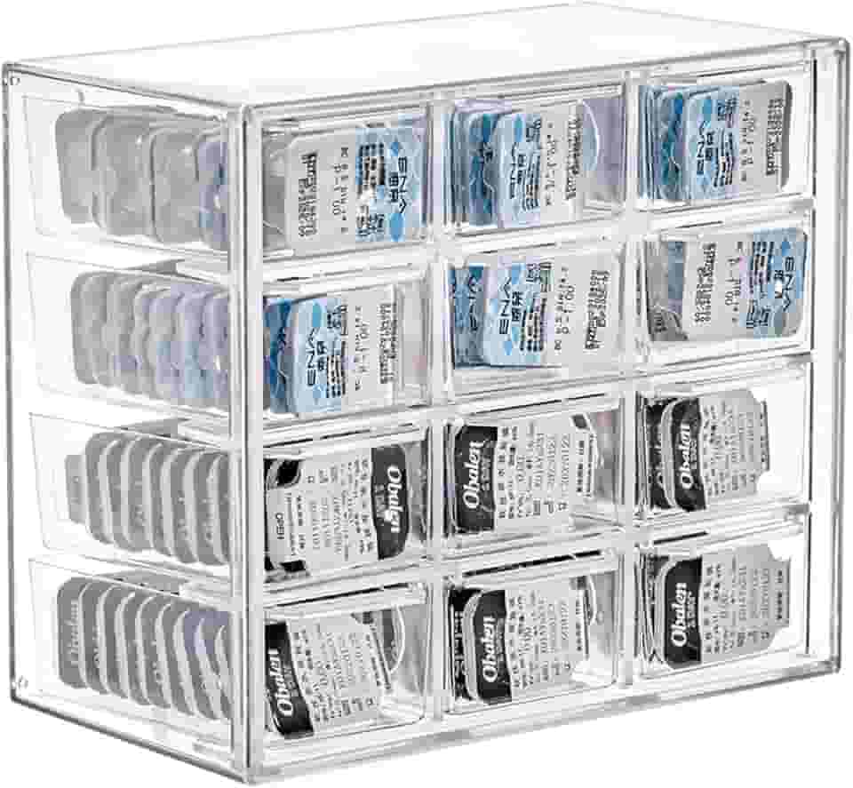 Caixa de armazenamento para lentes de contato diário, 12 grades de grande capacidade para lentes coloridas para contato visual diário, caixa de plástico transparente fácil de pendurar para todas as marcas de capas de lentes de contato cosméticas