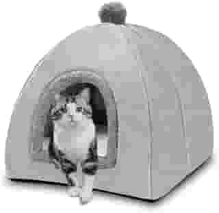 Cama para Gato, Casinha para Gato, Toca para Gatos, Cama Dobrável Lavável para Cães de Estimação, com Fácil Limpar Almofada Removível e Lavável