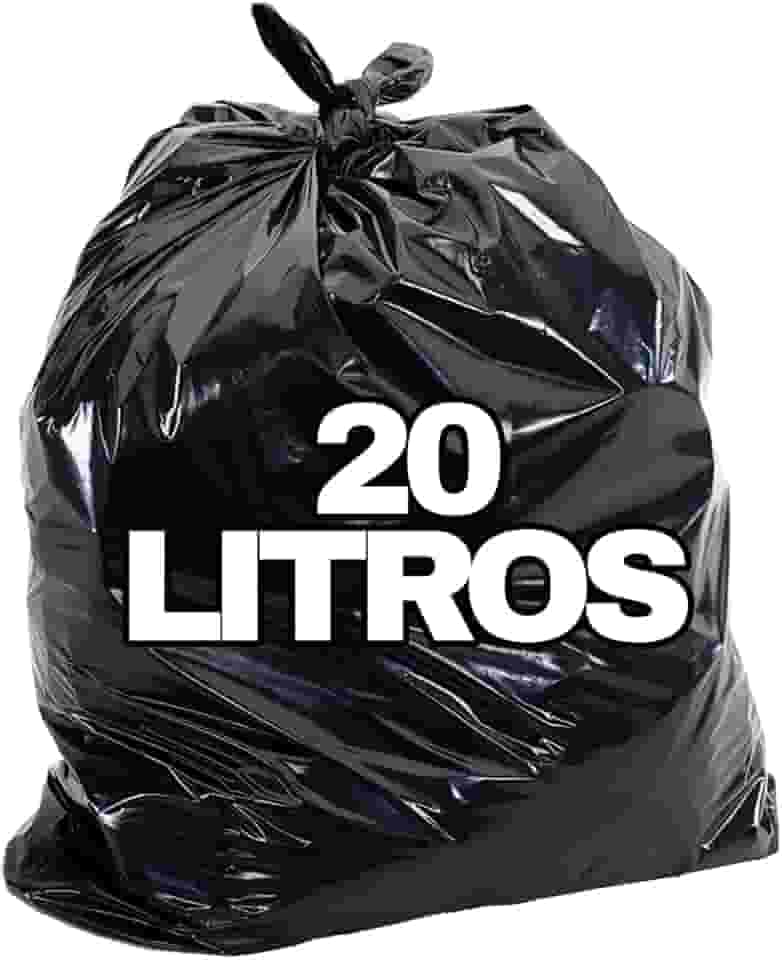 Saco De Lixo Preto 20l Resistência Média 4 Micra 100 Unid