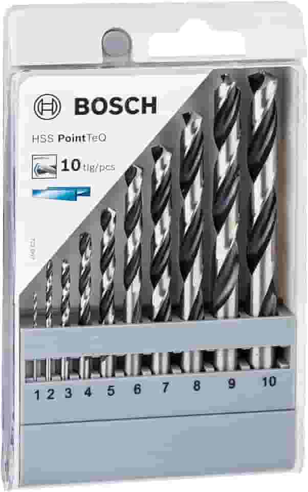 Bosch Jogo Broca para Metal HSS-PointTeQ 1-10mm 10 peças