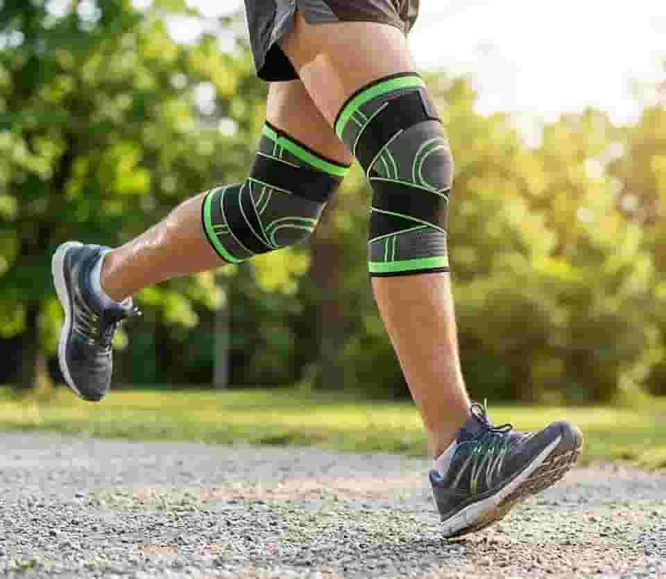 Joelheira de Compressão Ortopédica Profissional para Articulação e Joelho, Suporte de Estabilização para Recuperação Muscular, Alívio de Dor, Lesões, Corrida, Fitness, Musculação e Artrite/Artrose.