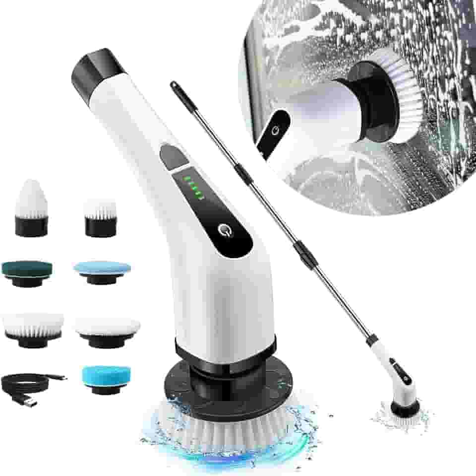 Escova de Limpeza Elétrica 7 em 1 Recarregável por USB, Giratória