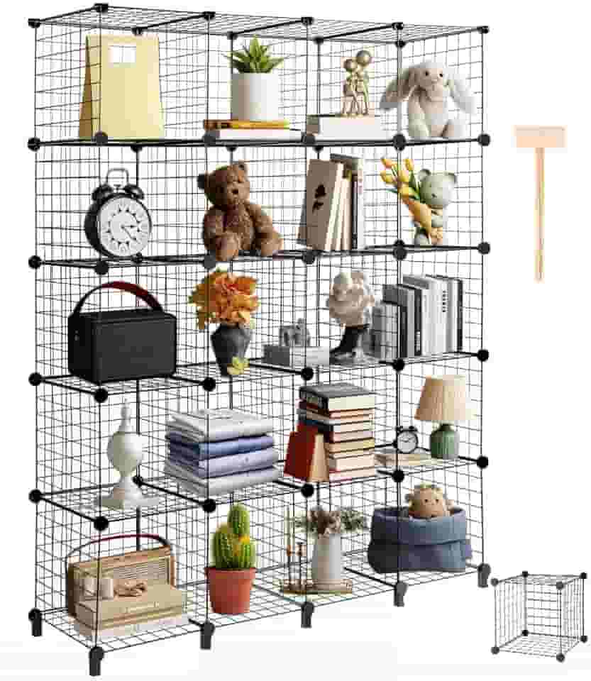 Estante Organizador Aramada Balcão de Atendimento Expositor de Loja 20 Nichos Prateleira Multiuso, Nichos Prateleira Aramada, Estante Organizadora Guarda Tudo, Preto