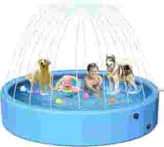 Piscina Infantil, 600 Litros Piscina Chafariz Hidromassagem Inflavel, Banheira Dobravel Infantil para e Cães (160 * 30cm)