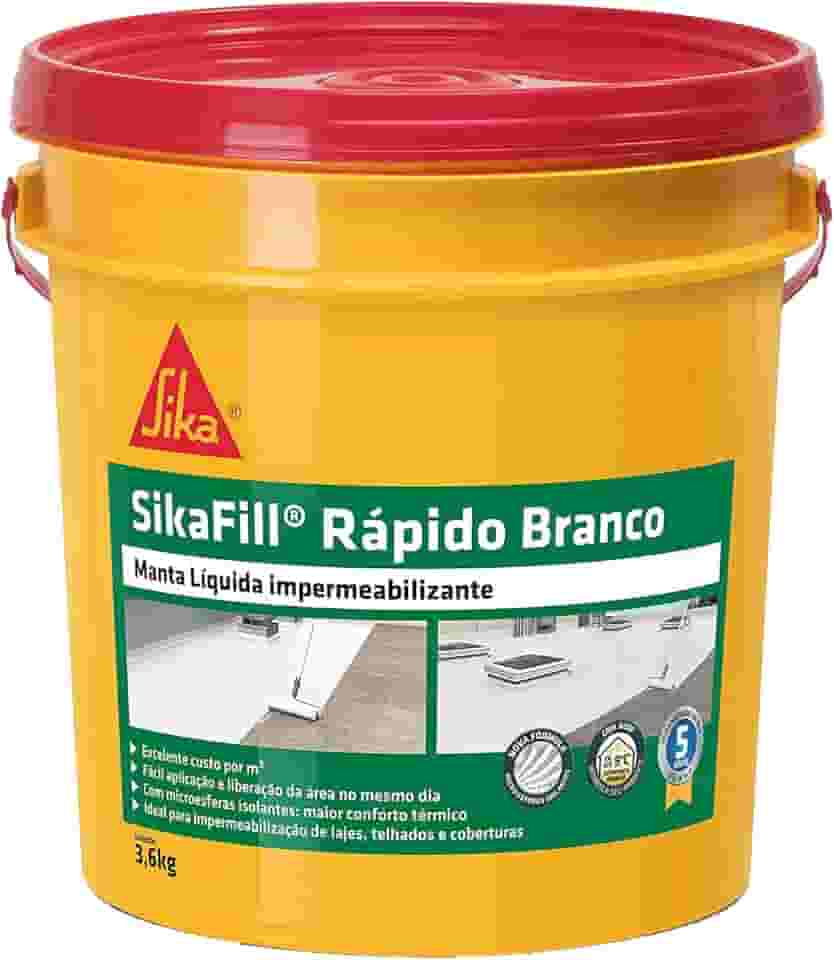 Sika - Impermeabilizante líquido - SikaFill Rápido Branco – Borracha Liquida - Fácil de aplicar - Galão 3,6 kg