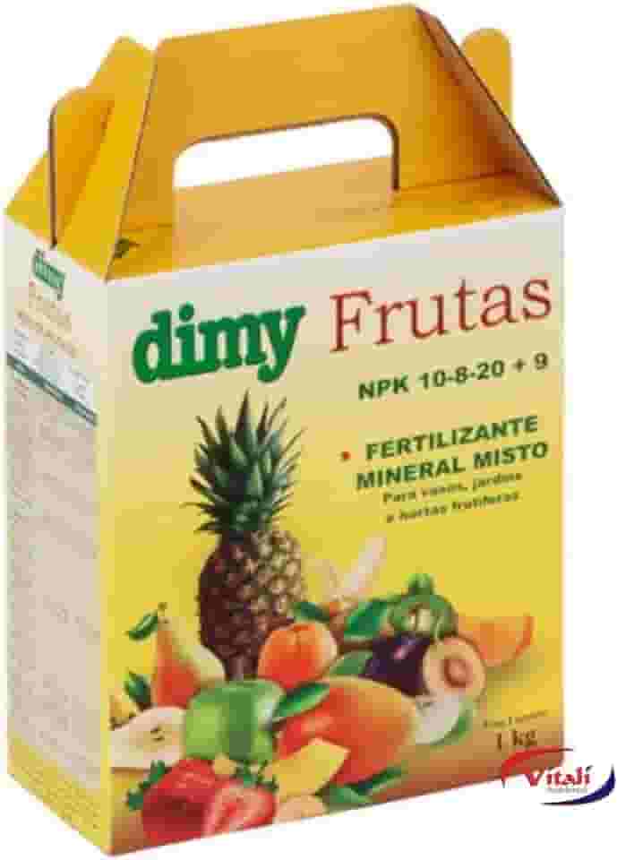 DIMY FRUTAS NPK 10-8-20 + 9 FERTILIZANTE MINERAL MISTO PARA FRUTÍFERAS 1KG