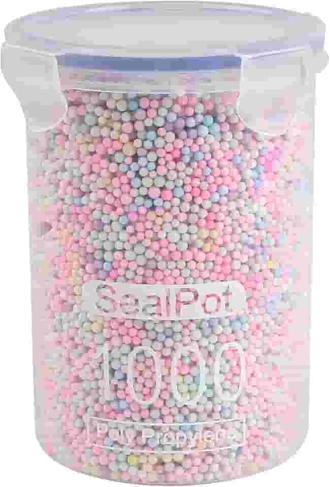 CCINEE 80.000 peças de bolas de espuma suprimentos de geleca contas de espuma coloridas 2-3 mm para arte infantil Slime caseiro, decorações de casamento e festa