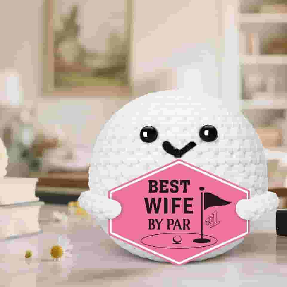 Presente para esposa - presentes de aniversário para sua namorada do marido, ideias românticas para aniversário de namorados elefante branco presente de dia das mães - crochê artesanal golfe