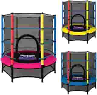 Pula Pula Cama Elástica Trampolim Grande Criança Infantil Adolescente Brinquedo 1,55m Suporta Até 80kg c/Rede de Proteção Quina Acolchoada Entrada c/Zíper Amarelo/Azul/Rosa - Lojas Tahara