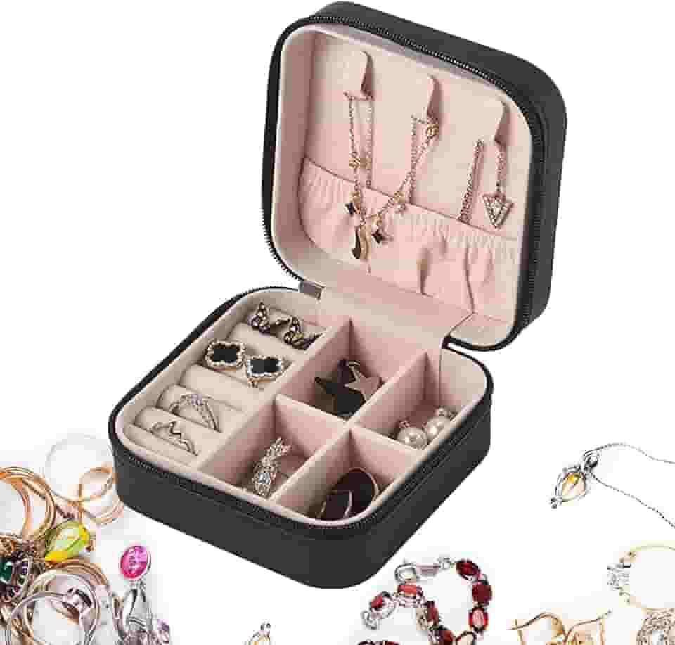 Porta-jóias portátil | Caixas de Jóias Para Mulheres Conjunto de Colar | Bolsa de armazenamento de joias de viagem para colar, brincos, anéis, pulseira Generic