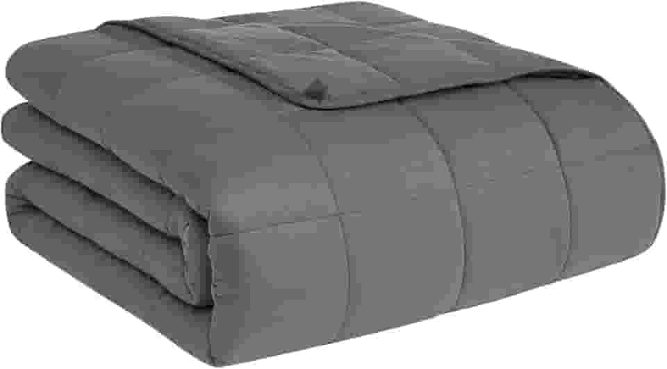 CuteKing Cobertor pesado para adultos (6,8 kg, 122 x 183 cm, completo, cinza) cobertor pesado para 63,5 a 68 kg, cobertor pesado para resfriamento e aquecimento com contas de vidro premium, cobertor