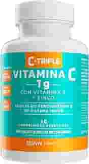 Divina Pharma C-Triple - Vitamina C 1G + Zinco 10Mg + Vitamina D 400Ui X 30 Comprimidos