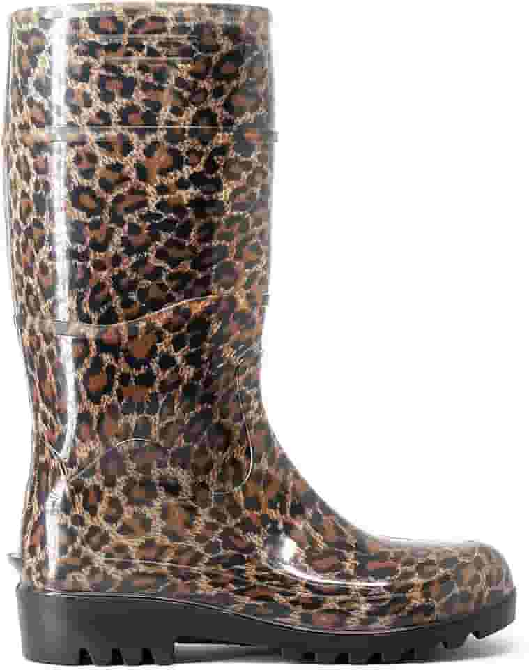 Bota Galocha Feminina Poá De Bolinha Cano Longo Preta Impermeável Leve