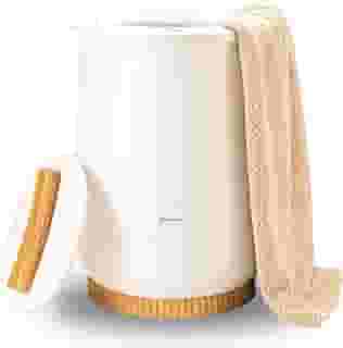 Keenray Aquecedor de toalhas, balde de aquecedor de toalhas de luxo, aquecedores de toalhas grandes para banheiro, desligamento automático, cabe até duas toalhas grandes de 101 x 172 cm, roupões de