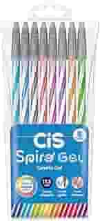 Caneta CIS SPIRO GEL Estojo com 8 Cores