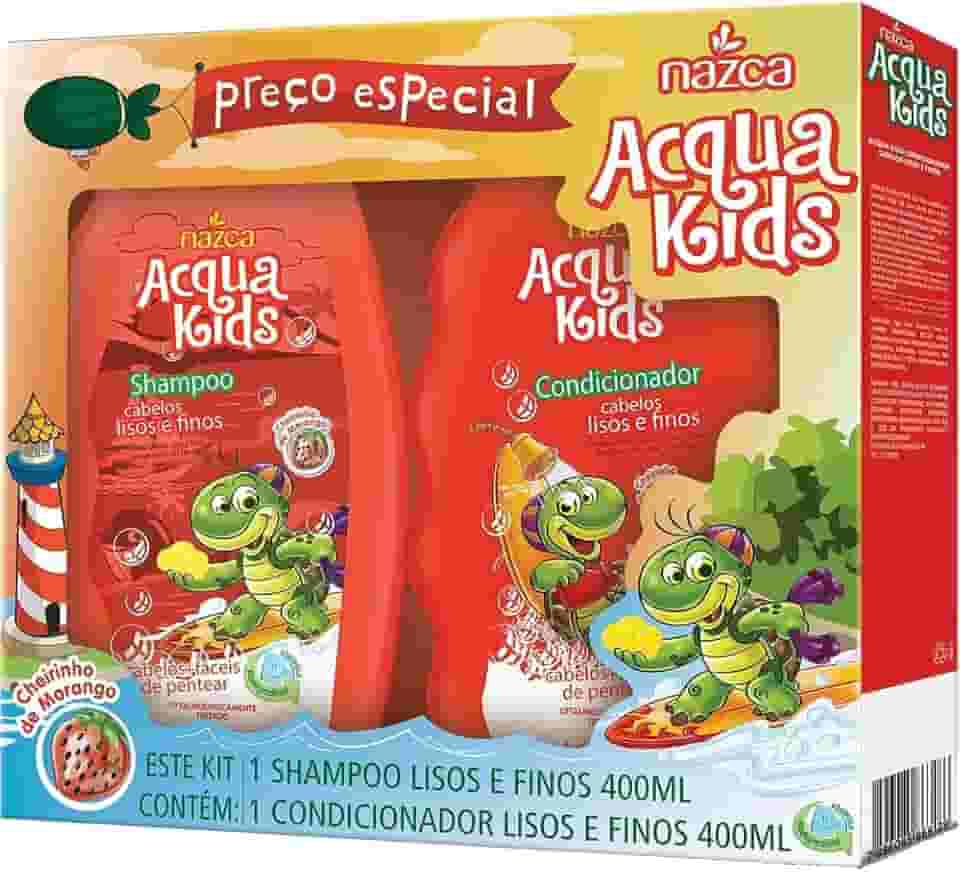 Nazca Cosméticos Kit Shampoo + Condicionador Acqua Kids Lisos E Finos 250Ml