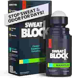 SweatBlock Max Clinical Antiperspirant Roll-On - para Sudorese Excessiva e Hiperidrose - Proteção/Uso Até 7 Dias - Unissex, Sem Perfume - 1,2 Fl Oz