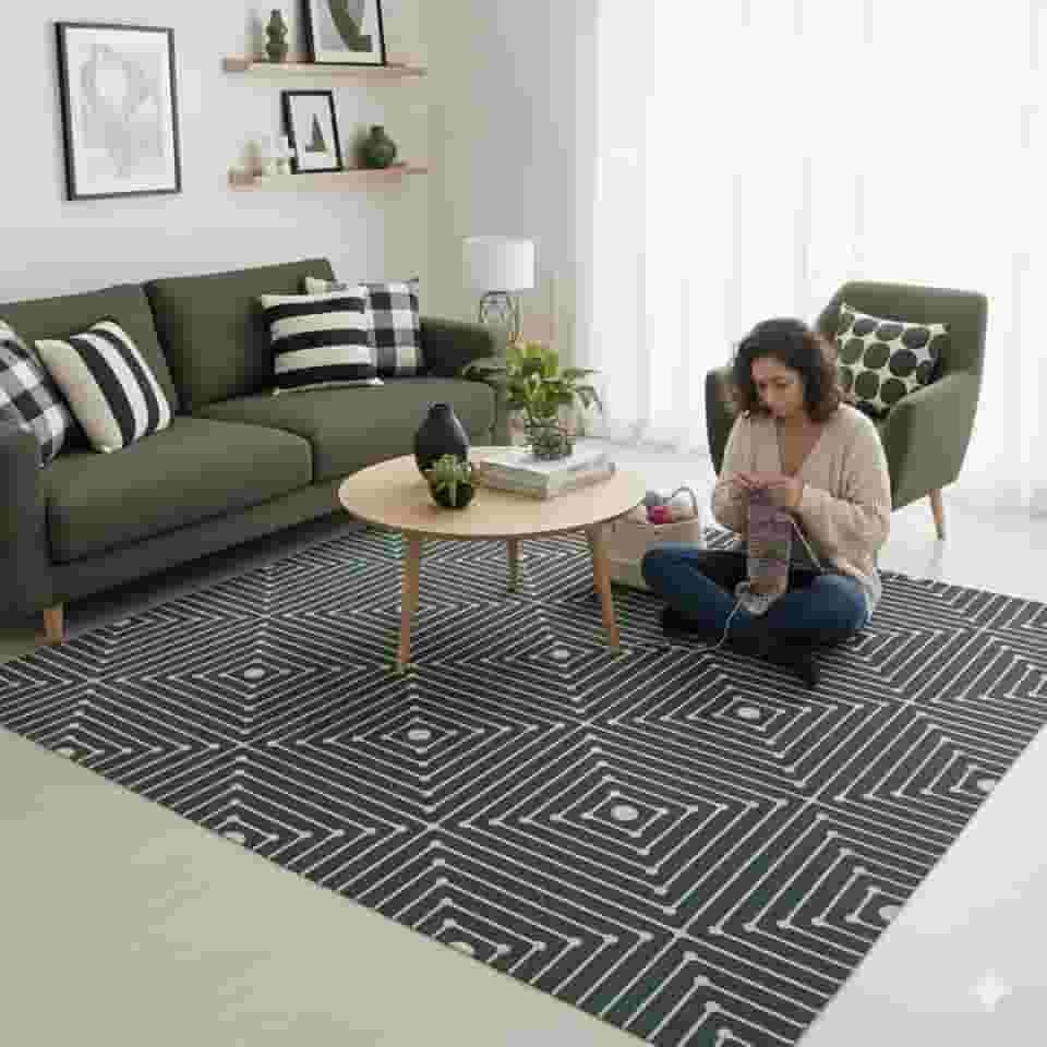 Tapete sala Domus Antiderrapante 2,00m x 1,50m Algodão Colorido (MUSGO)