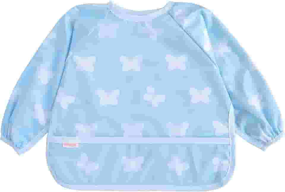 Torange Babador de bebê, babador de manga comprida para crianças, babador à prova d'água para bebê, avental de desmame com LED, babador de alimentação lavável na máquina