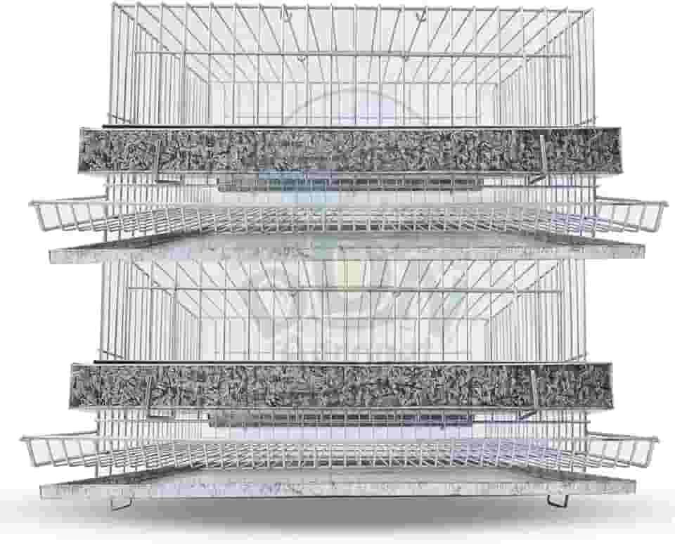 Kit 2 Gaiola Codorna Mini Chinesa Viveiro Bateria 30 Poedeiras Completa
