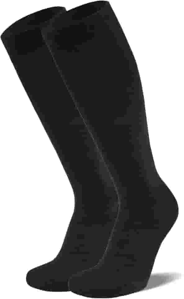 Meias esportivas de compressão para homens e mulheres, 65% algodão, meias até o joelho para viagens, voo, atletismo, trabalho e gravidez