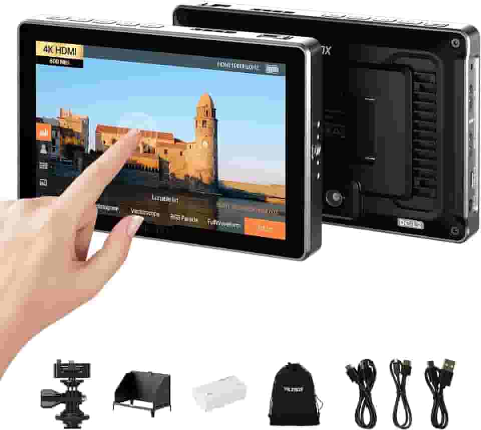 VILTROX Monitor de campo de câmera DC-L2 7 polegadas 4K SDI/HDMI com tela sensível ao toque, tela 1280×800 IPS 600nit, LUT 3D, forma de onda completa, histograma RGB, Y Parade, cor falsa, pico de foco