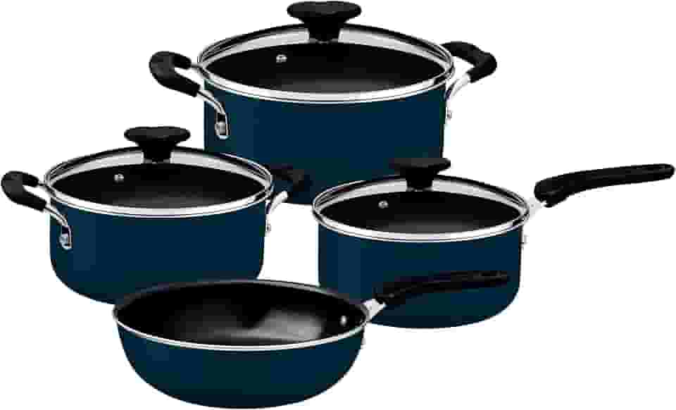 Jogo de Panelas Tramontina Tunis em Alumínio com Revestimento Interno Cerâmico e Externo Siliconado Azul Mediterrâneo 4 Peças