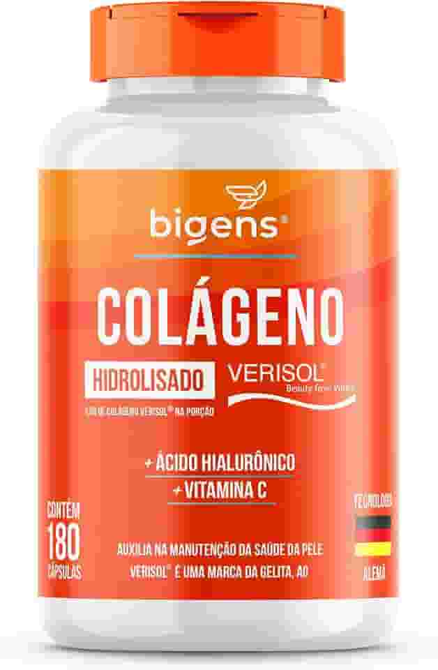 Colágeno Hidrolisado Verisol com Ácido Hialurônico e Vitamina C, 180 Capsulas, Biogens