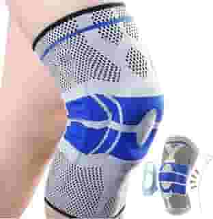 Joelheira Ortopedica De Compressão Silicone E Fio De Flexível Aço Tensor Alívio De Dor Tensor articulada juelheirra patelar ligamento rompido Fitness Cross Proteção Silicone Cores Variadas (GG (X-Large))